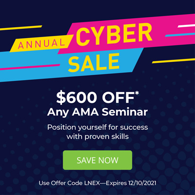 网络销售 - 任何 AMA 研讨会立减 600 美元